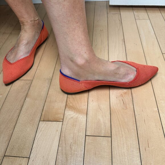 ROTHYS The Point Best Selling Flats Size 9 Orange Colorway - Picture 10 of 12